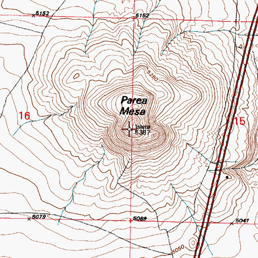 Topographic Map of Parea Mesa, NM