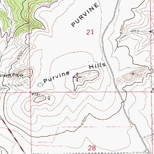 Topographic Map of Purvine Mesa, NM