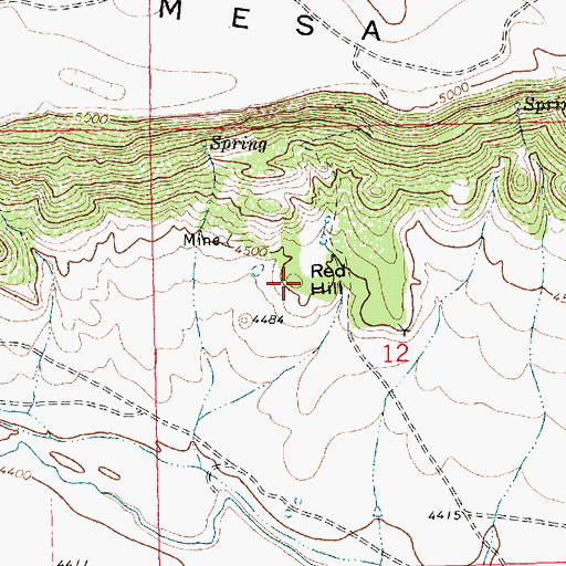 Topographic Map of Red Hill, NM