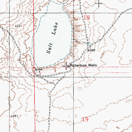 Topographic Map of Robertson Wells, NM