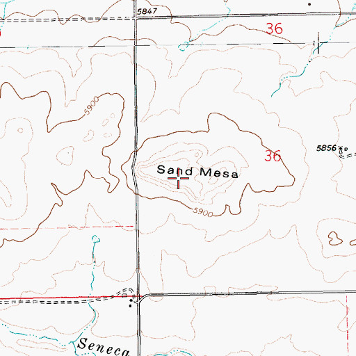 Topographic Map of Sand Mesa, NM