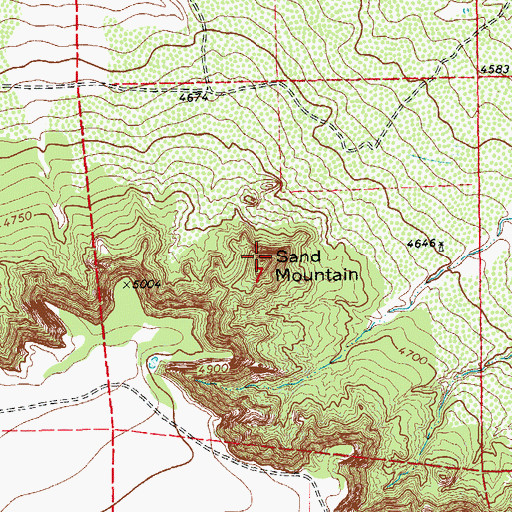 Topographic Map of Sand Mountain, NM