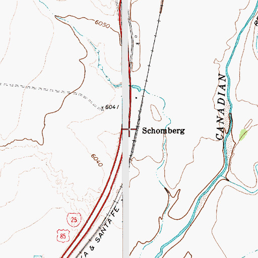 Topographic Map of Schomberg, NM