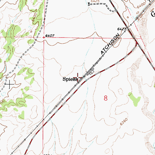 Topographic Map of Spiess, NM