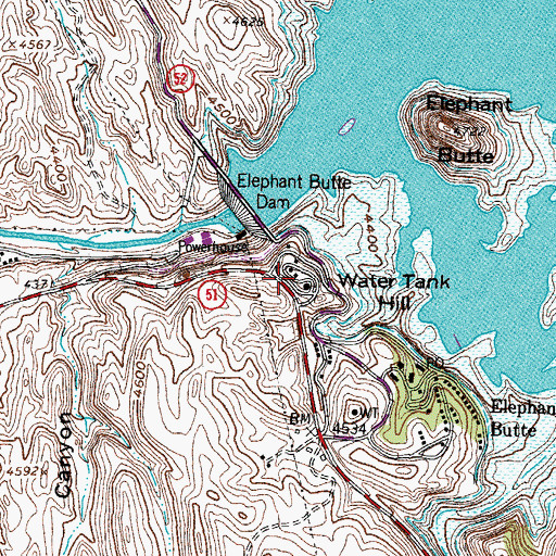 Topographic Map of Water Tank Hill, NM
