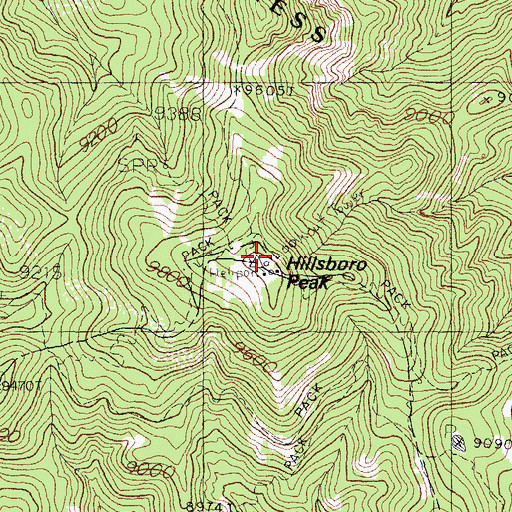 Topographic Map of Hillsboro Peak Lookoout, NM