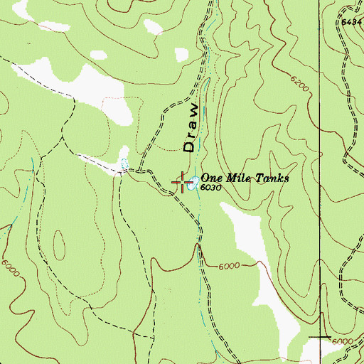 Topographic Map of One Mile Tanks, AZ