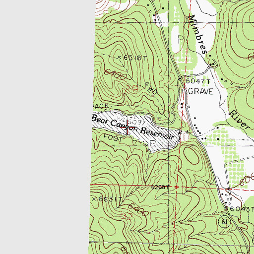 Topographic Map of Bear Canyon Reservoir, NM