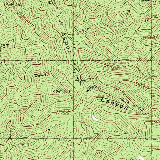 Topographic Map of Aspen Spring, NM