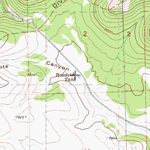 Topographic Map of Roadside Tank, NM