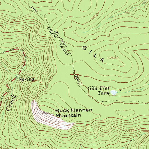 Topographic Map of Gila Flat Tank Number Two, NM