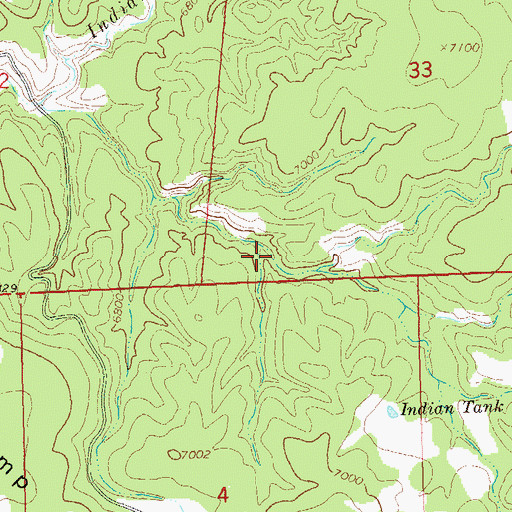 Topographic Map of South Tank, NM