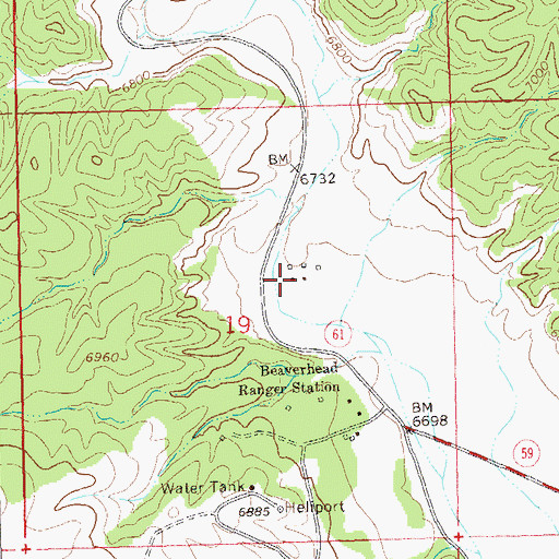 Topographic Map of Beaverhead Lodge, NM