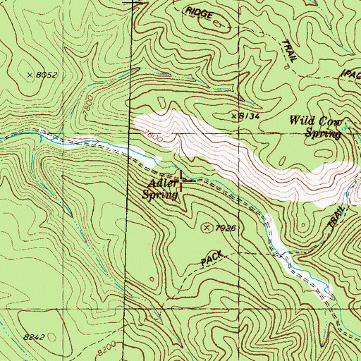 Topographic Map of Adler Spring, NM