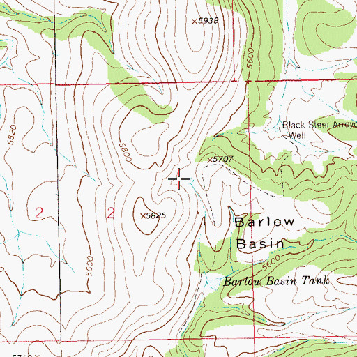 Topographic Map of Upper Barlow Tank, NM