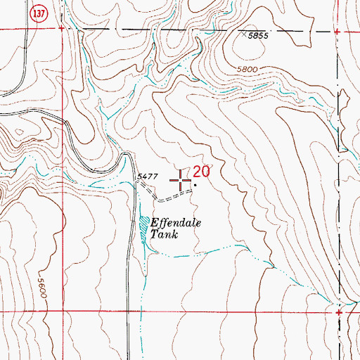 Topographic Map of Hughes Ranch, NM