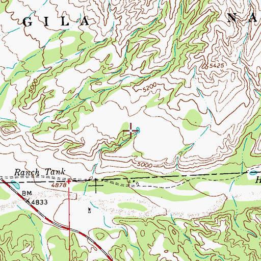 Topographic Map of Bobcat Tank, NM