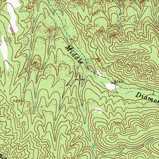 Topographic Map of Middle Diamond Tank, NM