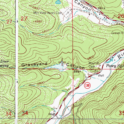 Topographic Map of Graveyard Dam, NM