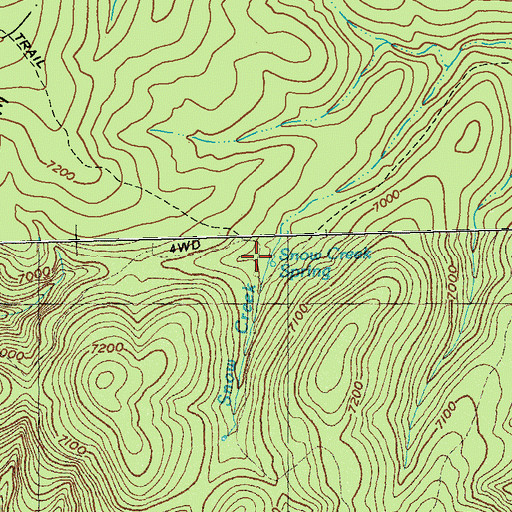 Topographic Map of Snow Creek Spring, NM