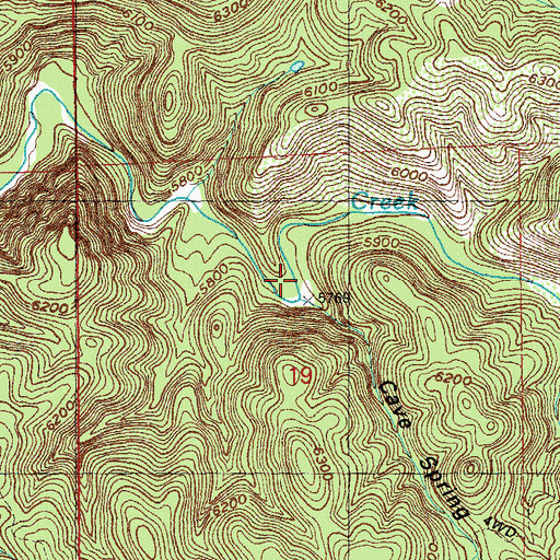 Topographic Map of Cave Spring Canyon, NM