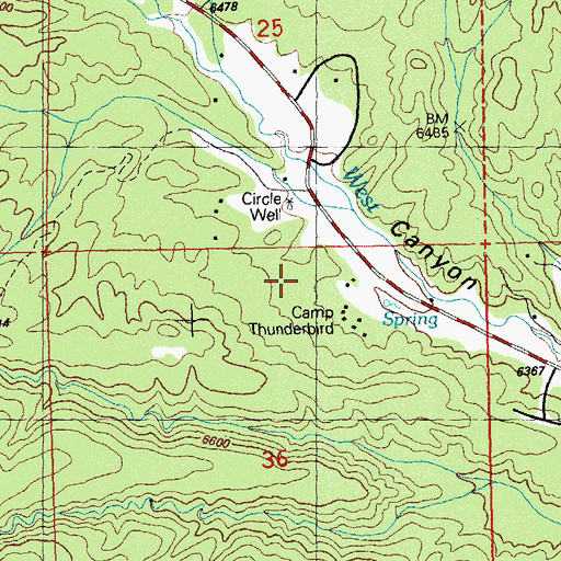 Topographic Map of Camp Thunderbird Campground, NM
