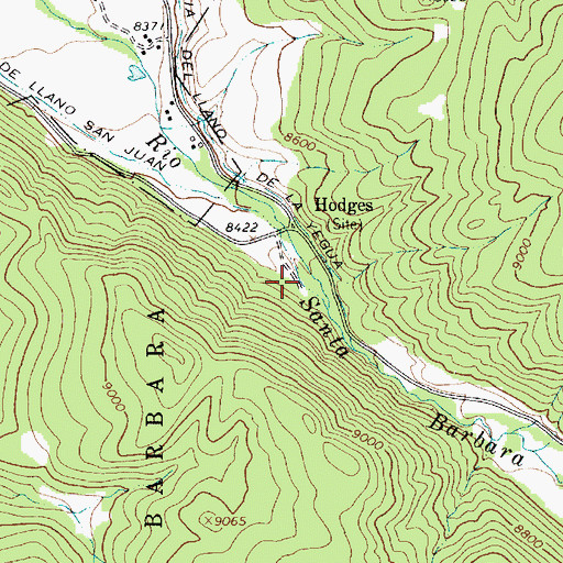 Topographic Map of Santa Barbara Campground, NM