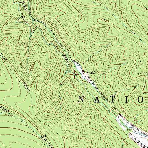 Topographic Map of Trampas Diamante Campground, NM