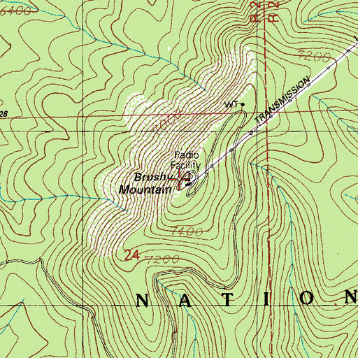 Topographic Map of Brushy Mountain Radar Station, NM
