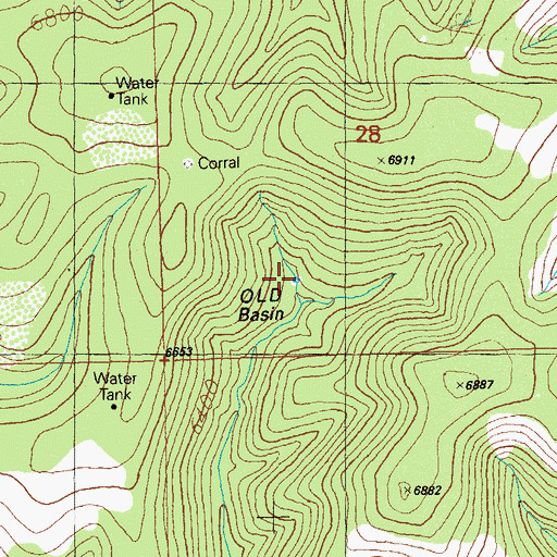 Topographic Map of Old Number Two Tank, NM