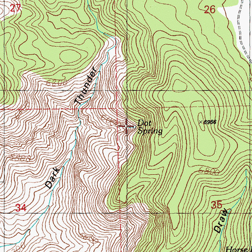Topographic Map of Dark Thunder Spring, NM
