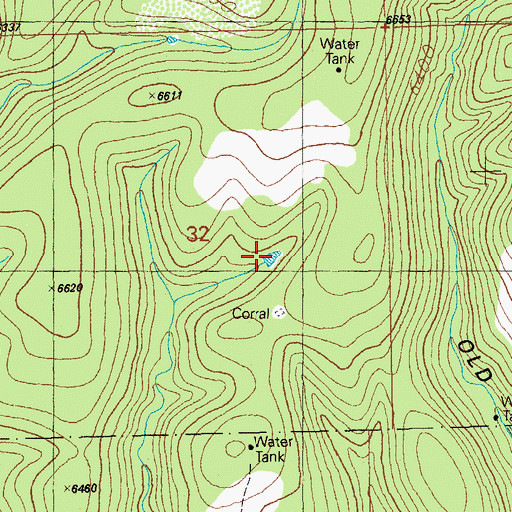 Topographic Map of Old Tank, NM