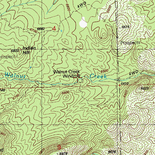 Topographic Map of Walnut Creek Windmill, NM
