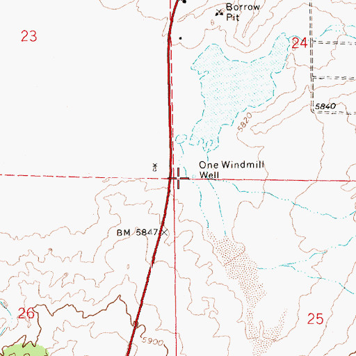 Topographic Map of One Windmill Well, AZ