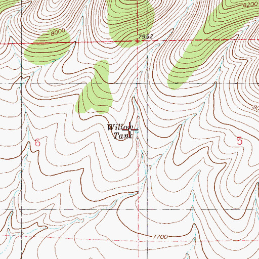 Topographic Map of Willow Tank, NM