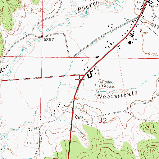 Topographic Map of Cuba District Ranger Office, NM