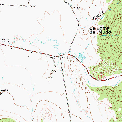 Topographic Map of Los Aguatas Valley, NM