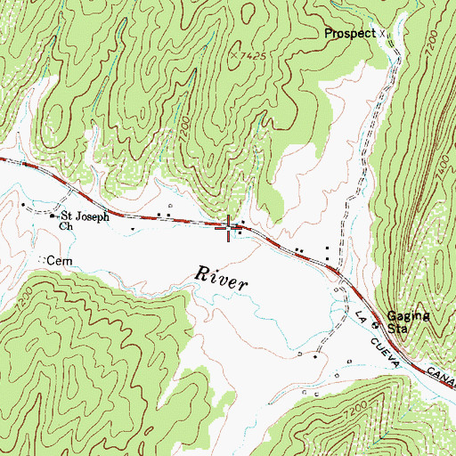 Topographic Map of Canoncito, NM