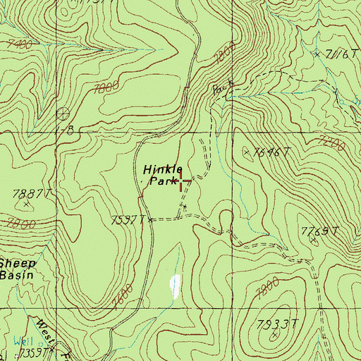 Topographic Map of Hinkle Park, NM