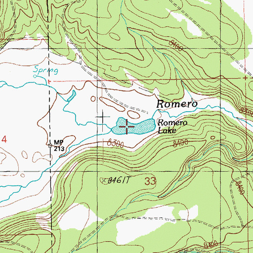 Topographic Map of Romero Lake, NM