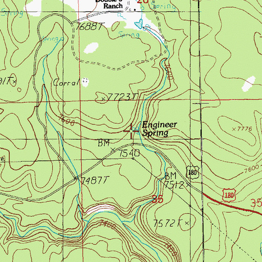 Topographic Map of Engineer Spring, NM