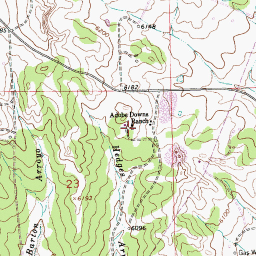 Topographic Map of Adobe Downs Ranch, NM