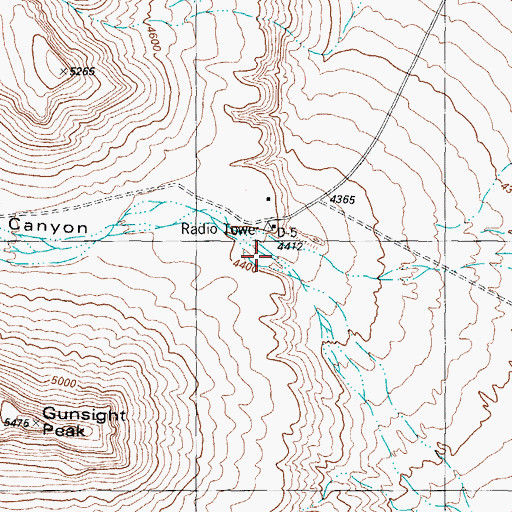 Topographic Map of Cottonwood Canyon, NM