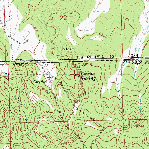 Topographic Map of Coyote Spring, NM