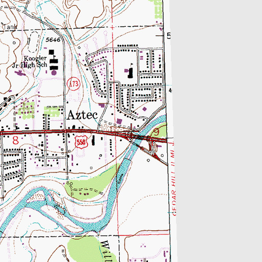 Topographic Map of Estes Arroyo, NM