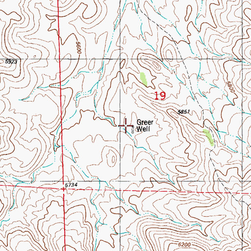 Topographic Map of Greer Well, NM