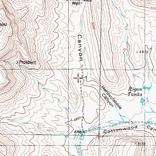 Topographic Map of Hardscrabble Canyon, NM