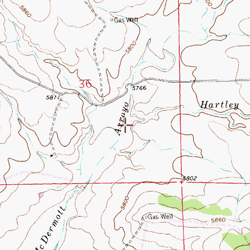 Topographic Map of Hartley Wash, NM