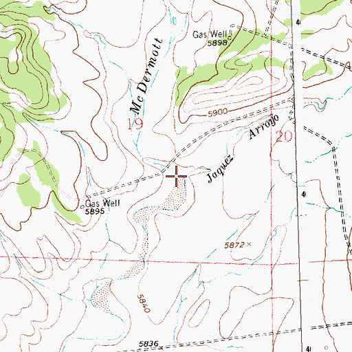 Topographic Map of Jaquez Arroyo, NM
