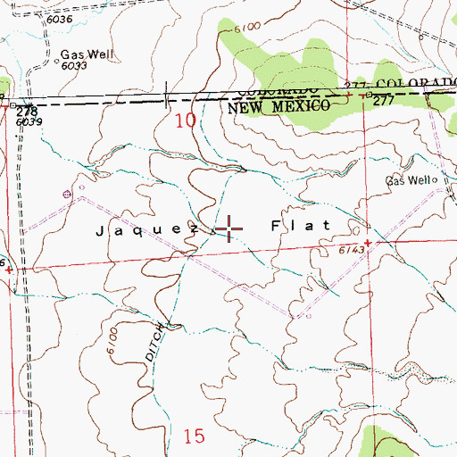 Topographic Map of Jaquez Flat, NM